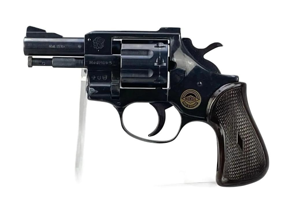 Burgo Model 106S .22 Lr 8-Shot Double Action Revolver: S/N: 261846, Includes soft case, some finish wore off