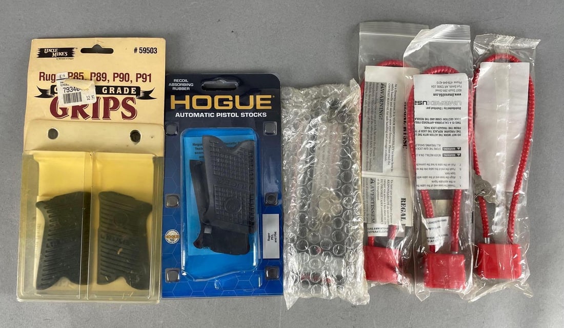 Group of Pistol Grips and Locks: Grips for Ruger P90s