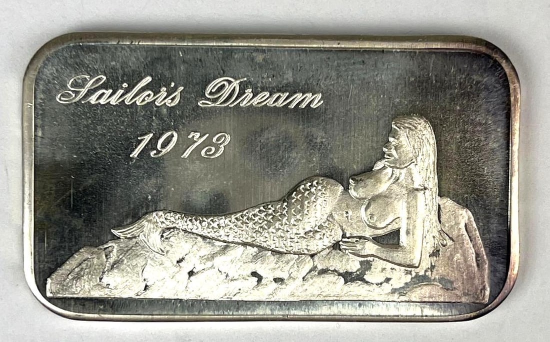 1973 Mother Lode Mint Sailors Dream 1 oz .999 Fine Silver Ingot/ Bar (1 of 2)
