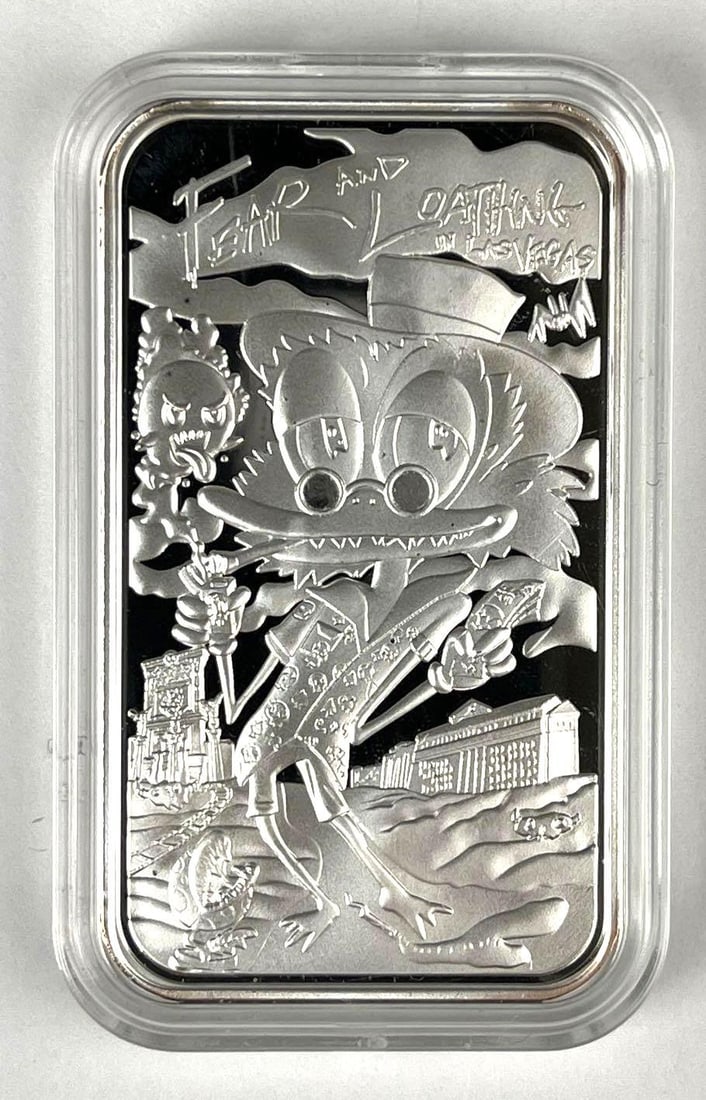 All Chips Silver and Enamels Fear and Loathing in Las Vegas .999 Fine Silver Ingot/ Bar (1 of 2)