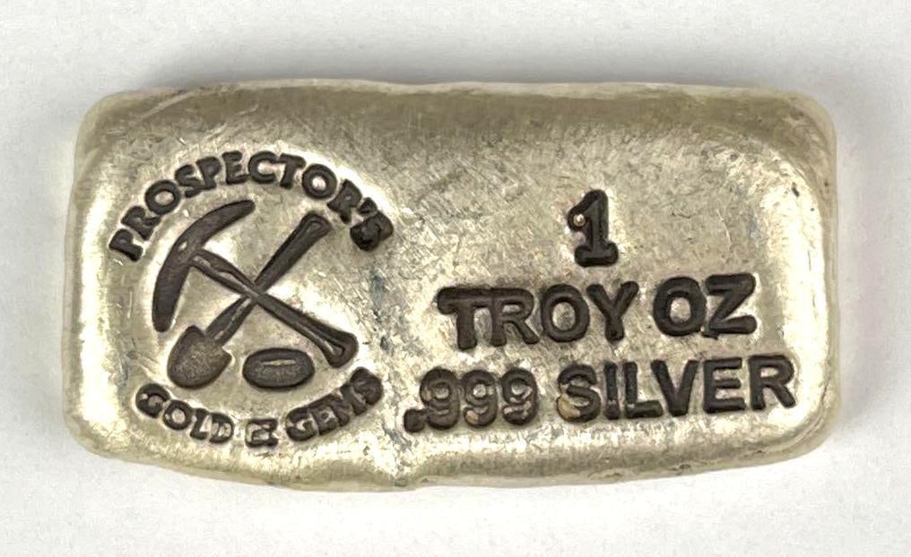 Prospectors Gold and Gems 1 oz .999 Silver Ingot/ Bar (1 of 2)