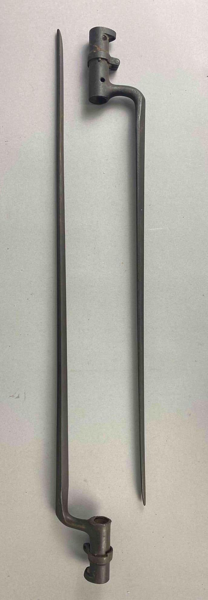 Group of 2 Antique Socket Bayonets: Unknown Age or Authenticity. One measures 24” in length.