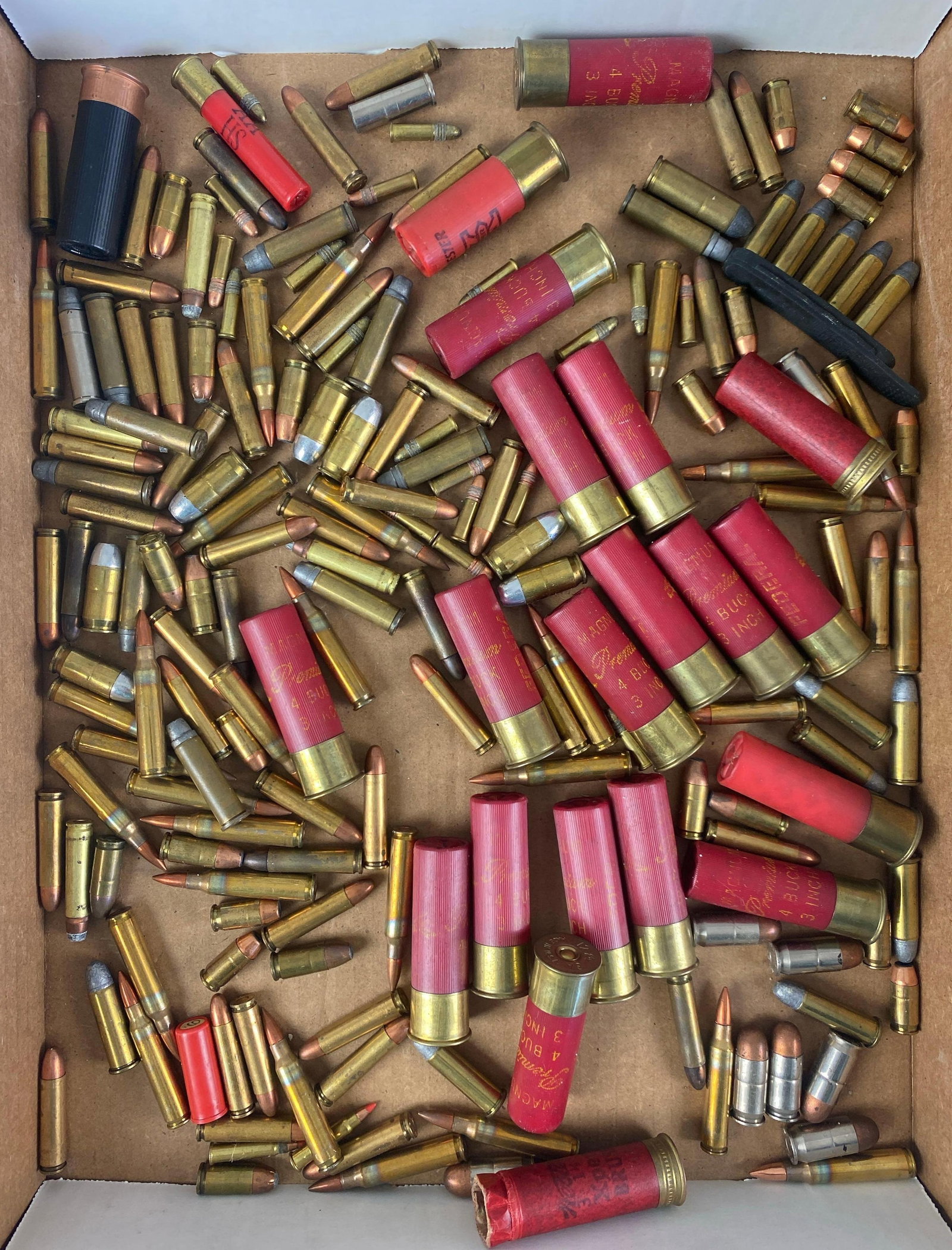 Group of Assorted Ammunition and More: NO ILLINOIS BUYERS,Includes Federal 12 Gauge, .45 ACP, .22 Cal. 39 round magazine and more