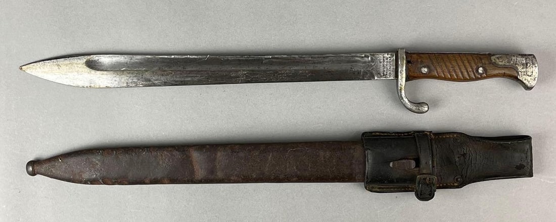 WW2 German Butcher Blade with Scabbard and Frog: Measures 20.5 inches in length with Scabbard.