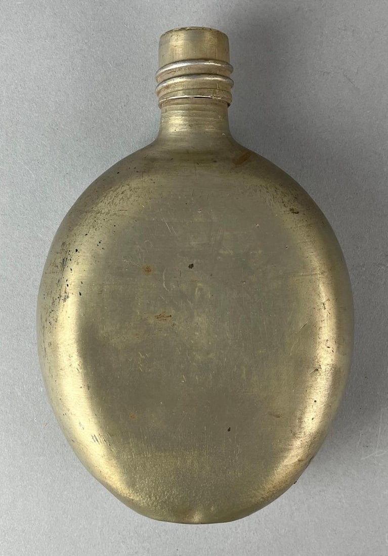 WW2 German Canteen: Measures H 8 1/2 x W 5 1/2 x D 2 1/4 inches.