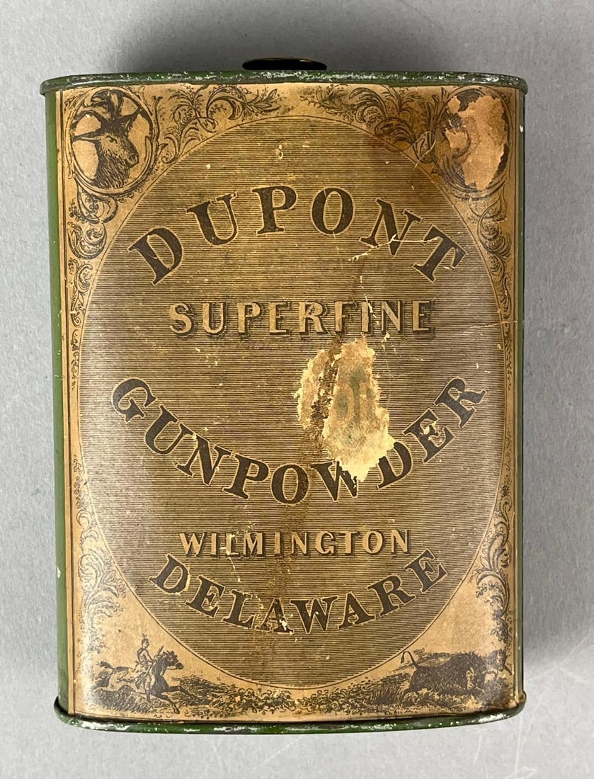 Antique DuPont Superfine Gunpowder Tin (1 of 3)