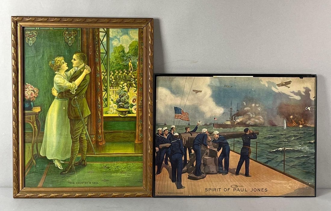 Group of 2 WW1 Lithographs (1 of 3)