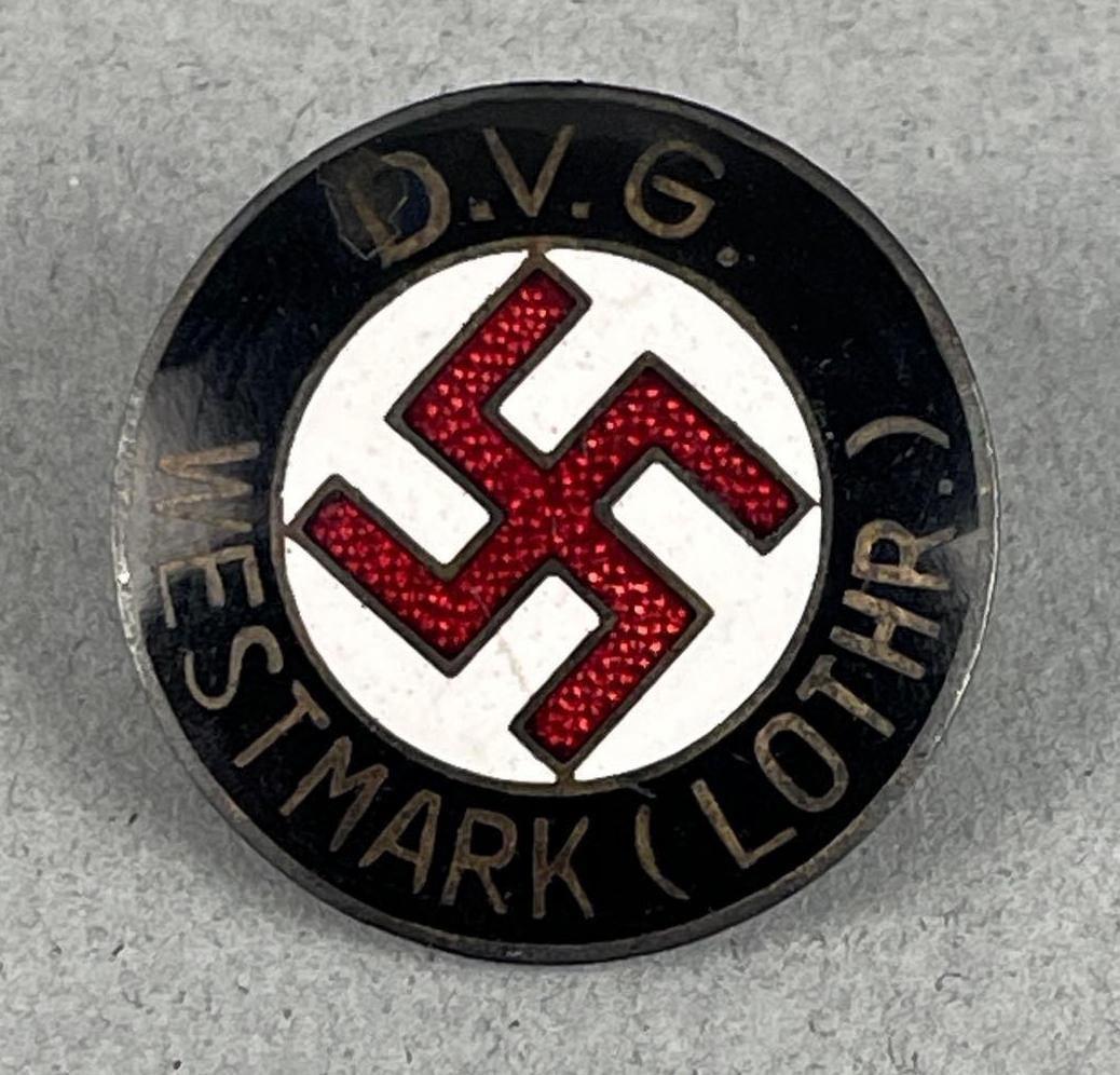 WW2 German D.V.G. Westmark Lothr Membership Pin (1 of 2)