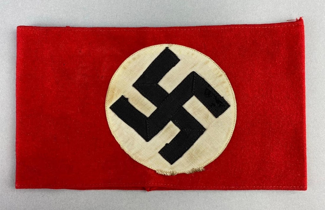 WW2 German RZM NSDAP Armband: Includes RZM tag. Measure L 8 x W 4 1/2 inches.