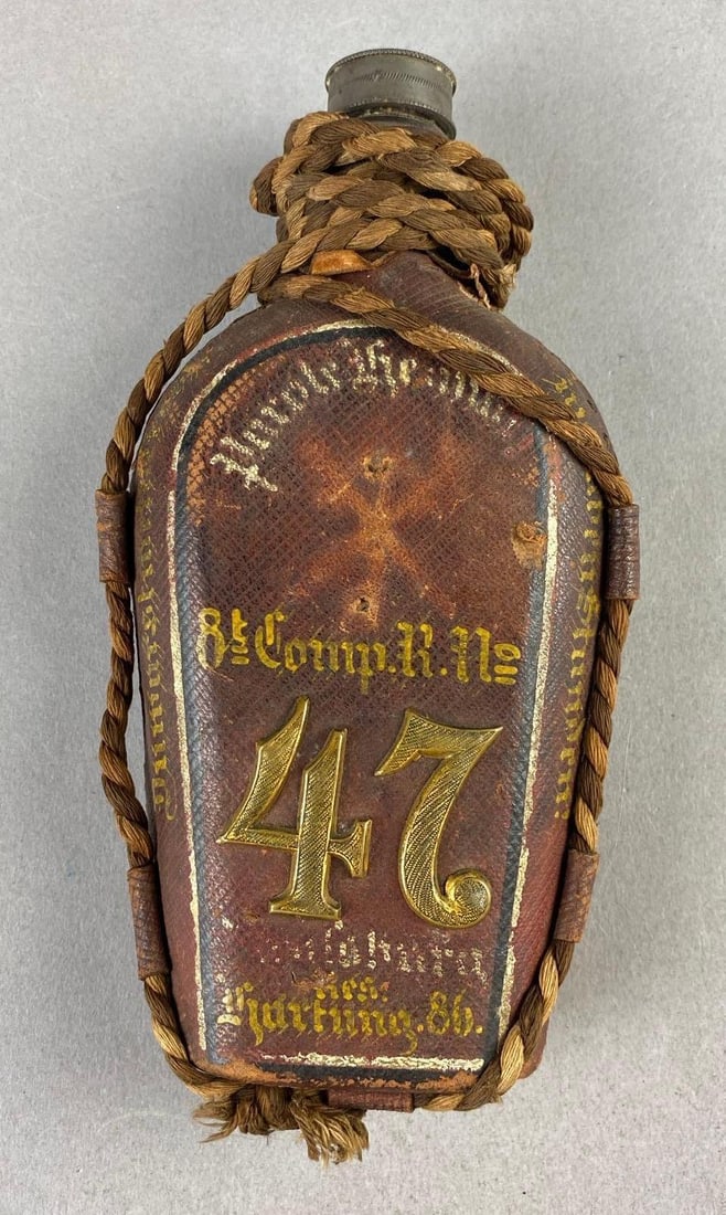 WW1 Imperial German 47th Infantry Reservist Flask: 47th Infantry Regiment “Lower Silesian” measures 7” in length.