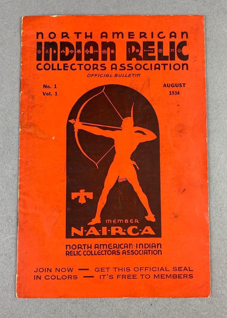 1934 North American Indian Relics Bulletin Booklet: Measure L 9 x W 6 inches.