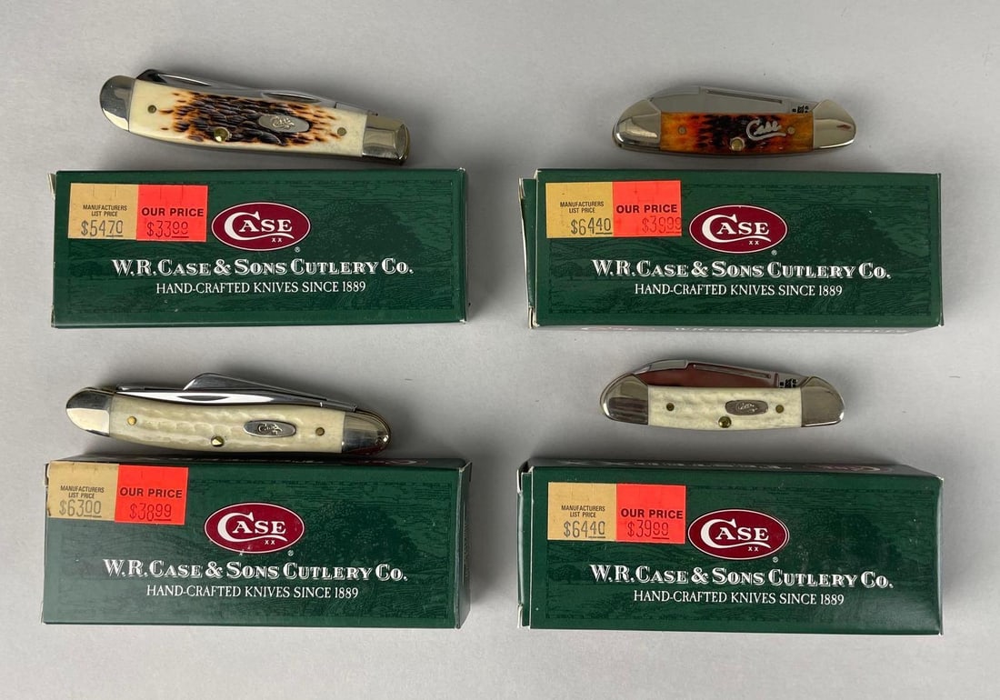 Group of Case Stag Handle Folding Knives (1 of 2)