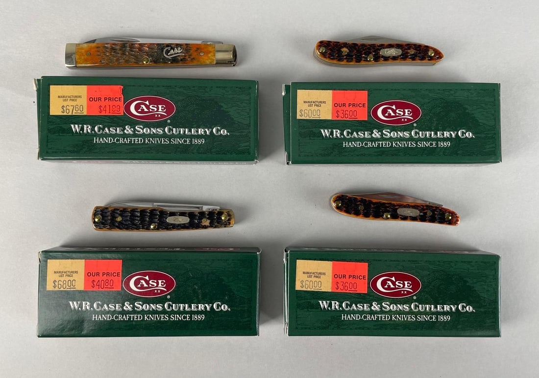 Group of Case Stag Handle Folding Knives (1 of 2)