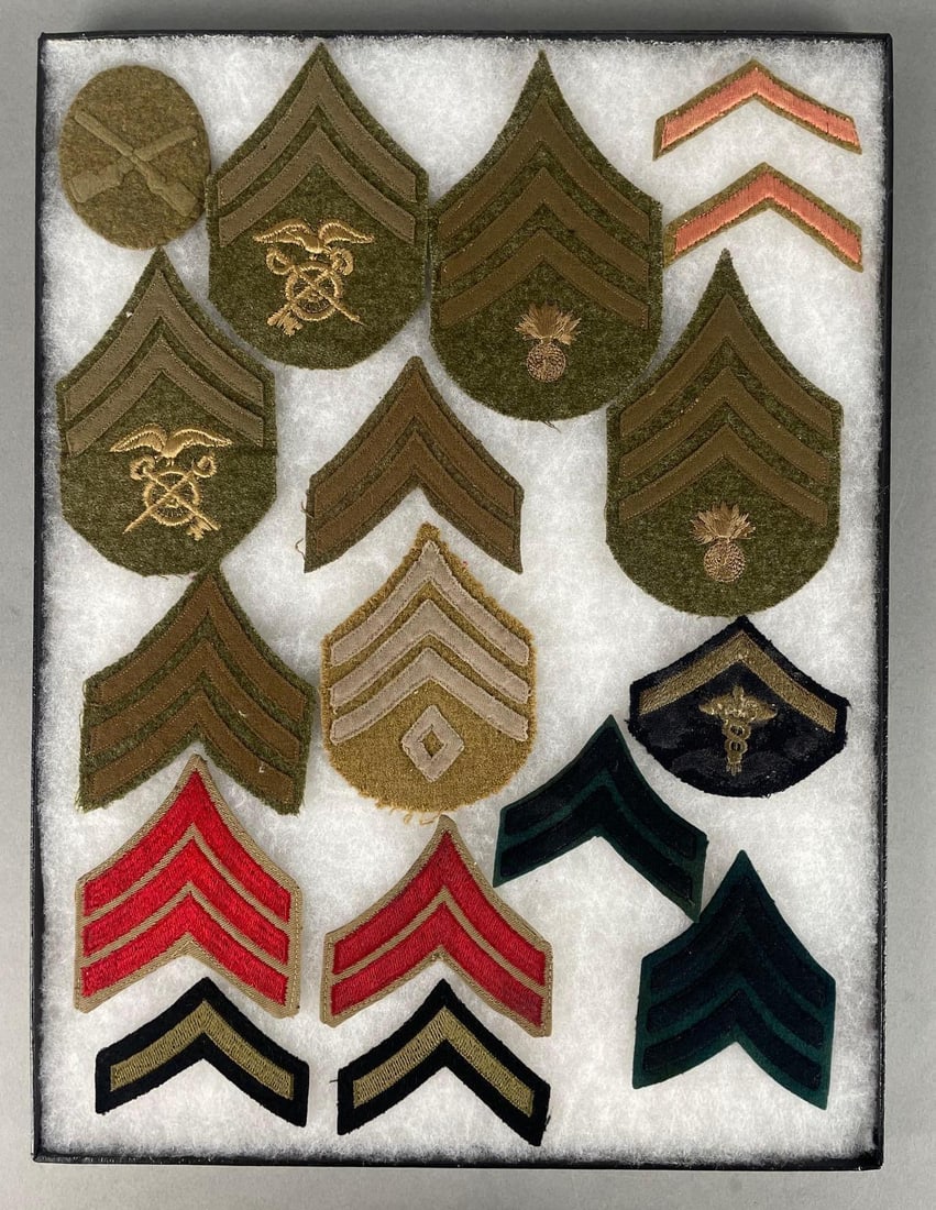 Group of WW1 U.S. Army Insignia and Rank Patches: WW1 era