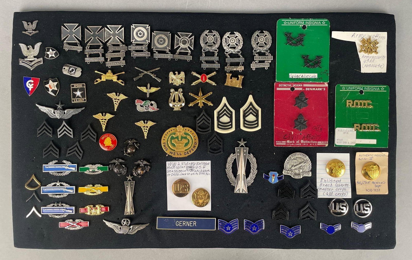 Group of U.S. Military Insignia: Includes ww2 , medic, USAF