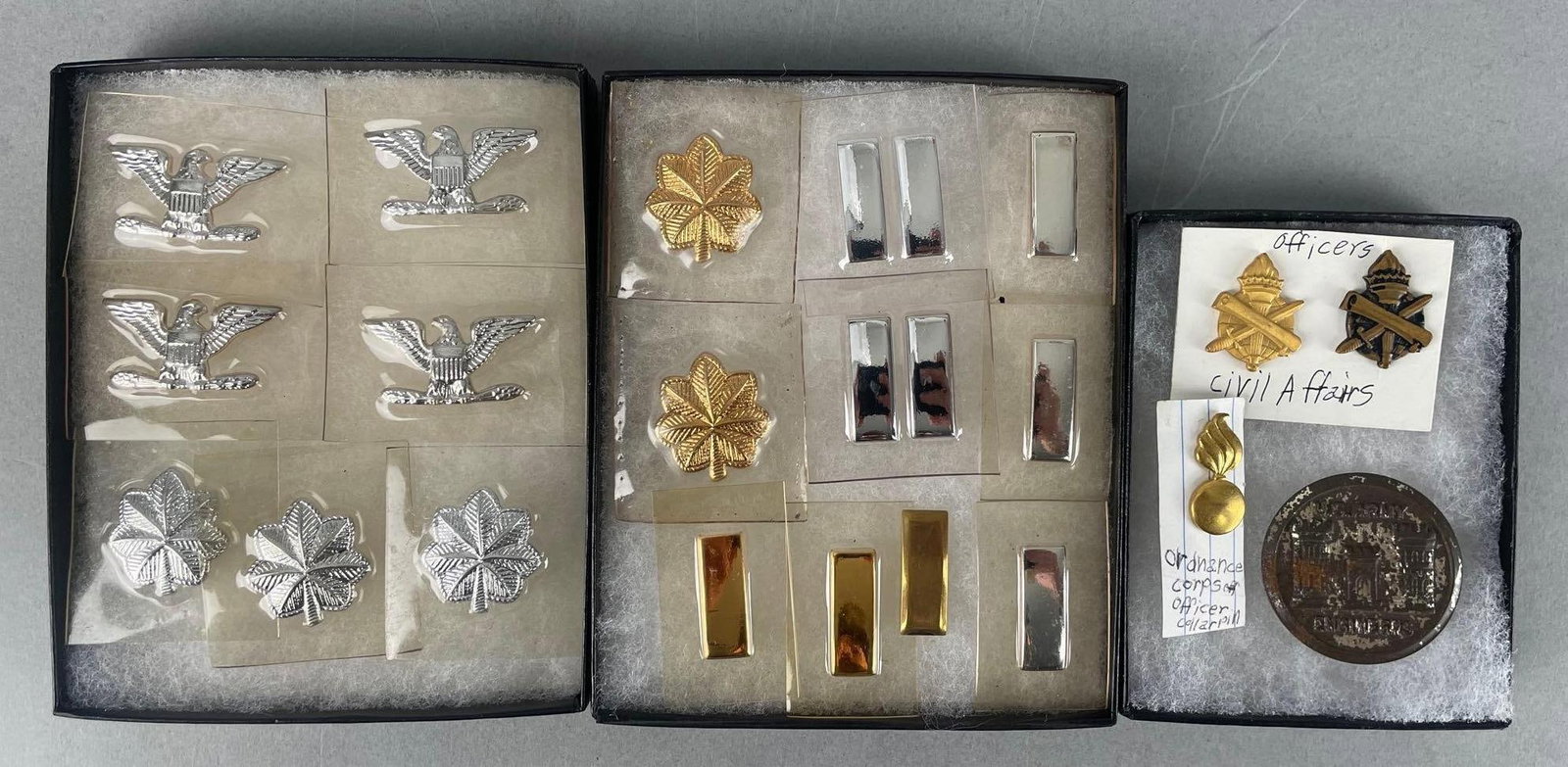Group of U.S. Army Officers Rank Pins (1 of 3)