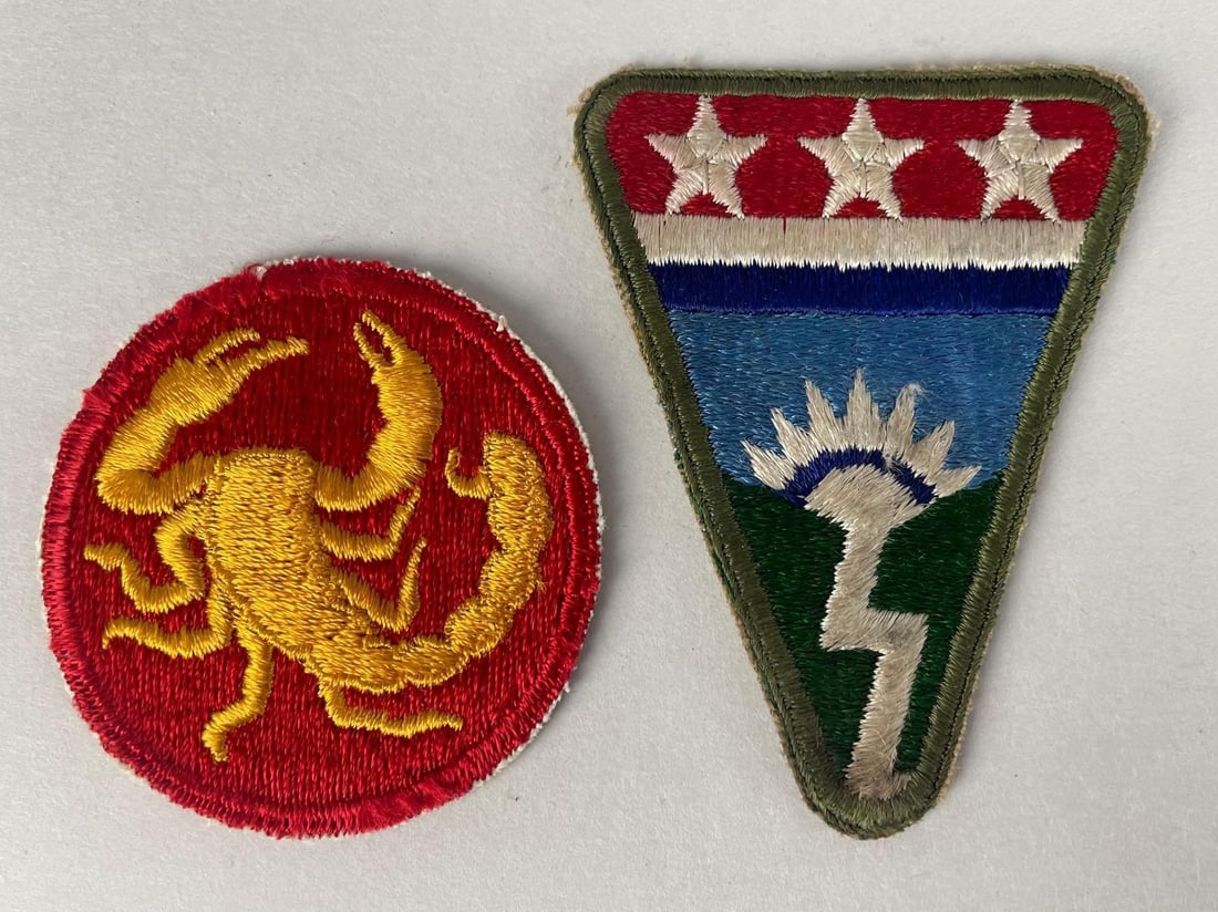 Group of 2 WW2 U.S. Army Patches: Includes ledo road, 22nd infantry phantom ghost