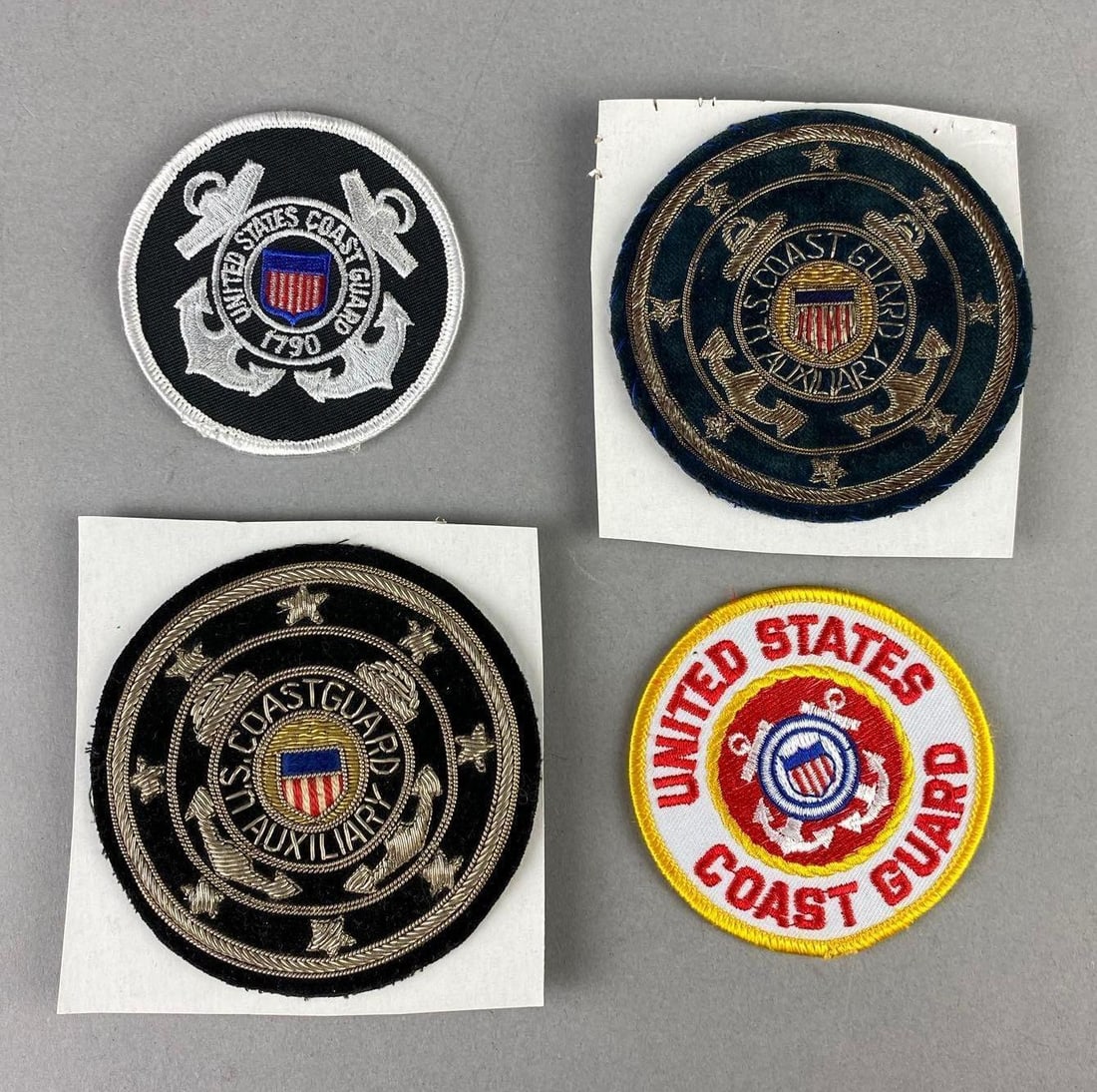 Group of Assorted US Coast Guard Army Military Insignias Patches: Largest measure 4” in diameter.
