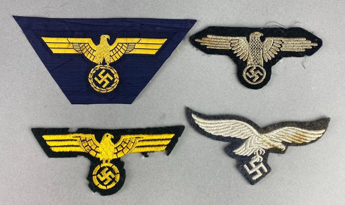 Group of 4 WW2 German Kriegsmarine Insignia Patches and More (1 of 4)