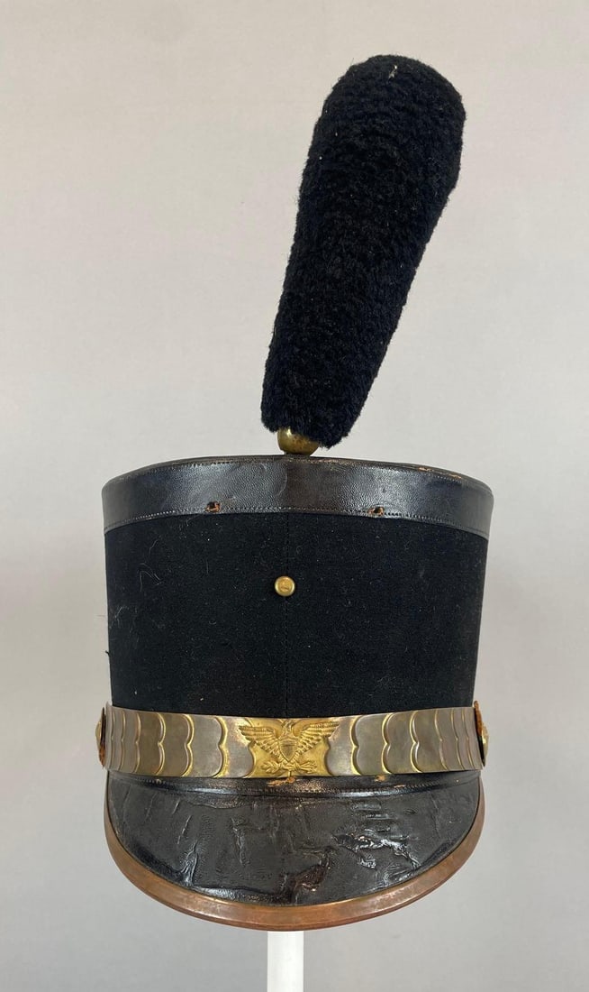 Vintage West Point Cadet Parade Shako: Lilley-Ames Co. , stand not included, measures 12 1/4" x 7" x 8 3/4"