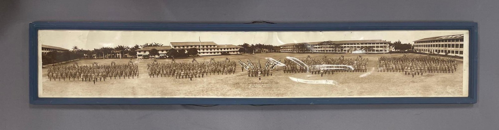 1930 U.S. Army 14th Infantry Ft. Davis Yardlong Photo: April 1930, couple of creases, wrinkled, frame measures 11" x 60 3/4"