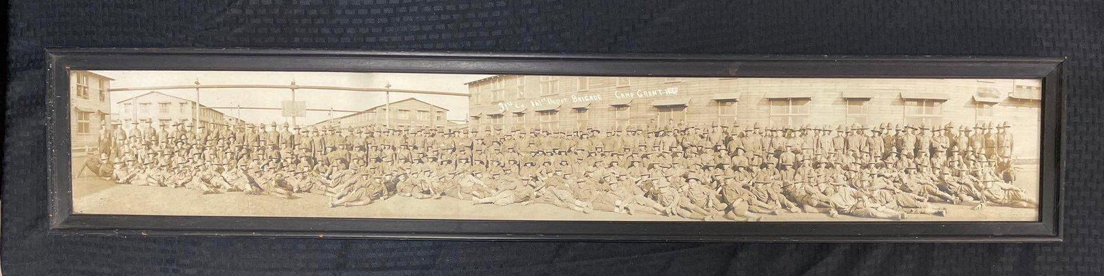 Antique 31st Co. 161st Depot Brigade Camp Grant Yardlong Photo: Camp Grant IL, original frame measures 8 3/4" x 47 3/4"
