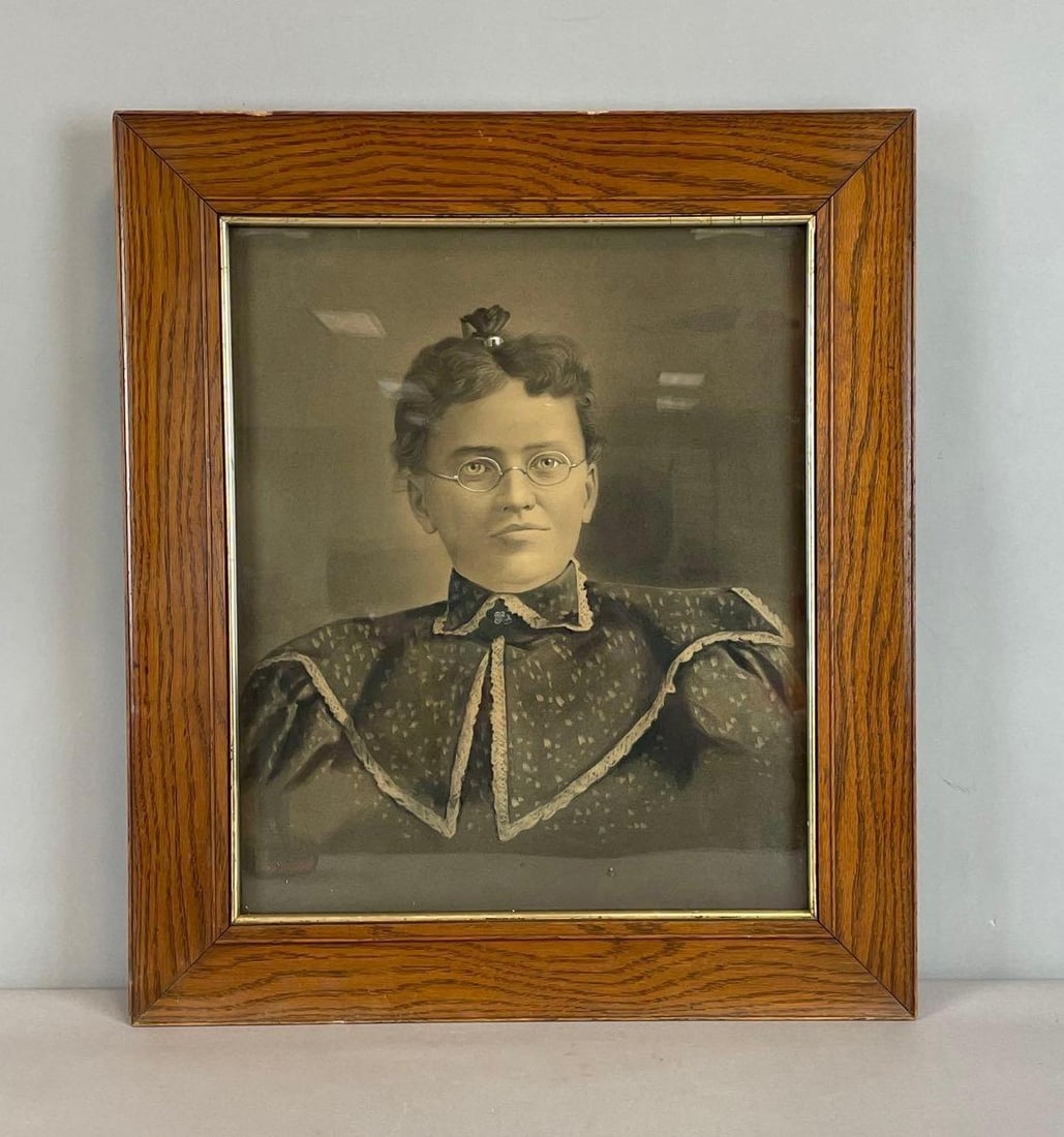 Antique Hand Embellished Woman's Portrait (1 of 2)