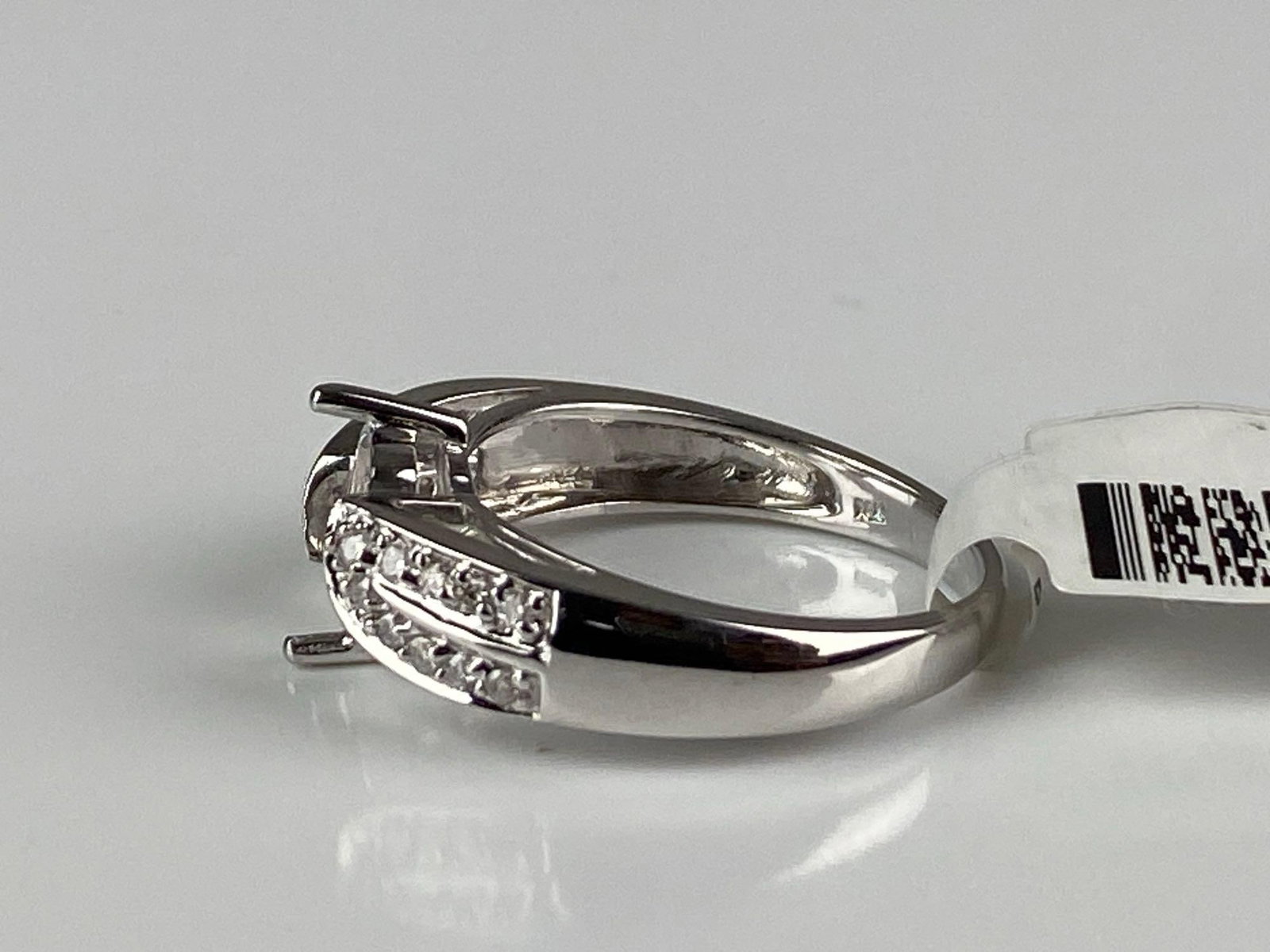 Signed 10K White Gold Diamond Ring - 2