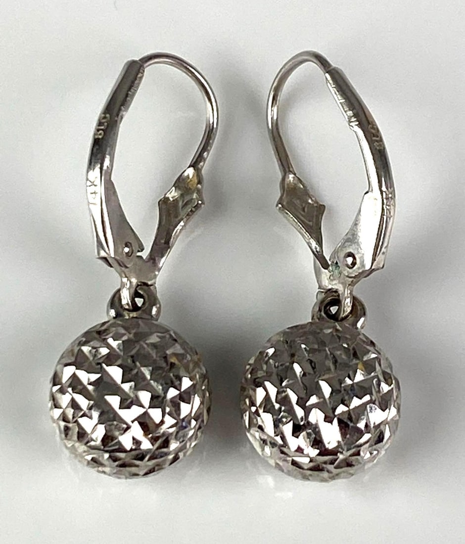 Pair of 14K White Gold Earrings (1 of 2)