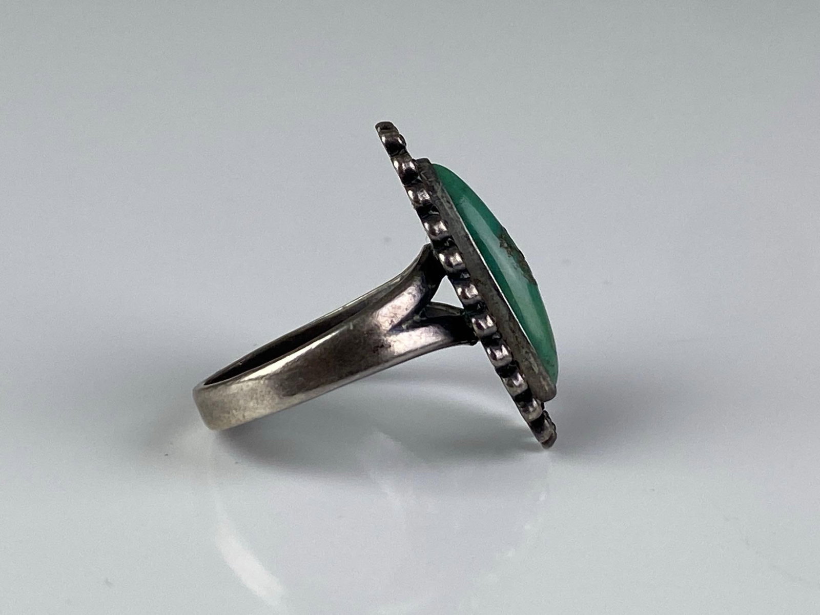 Sterling Silver Native American Turquoise Ring - 4