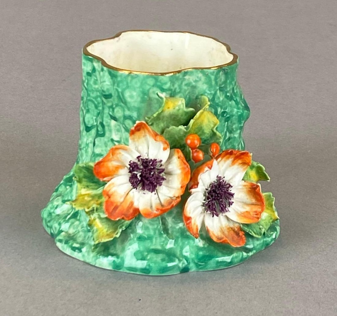 Antique Royal Worcester Floral Relief Art Pottery Vase (1 of 5)