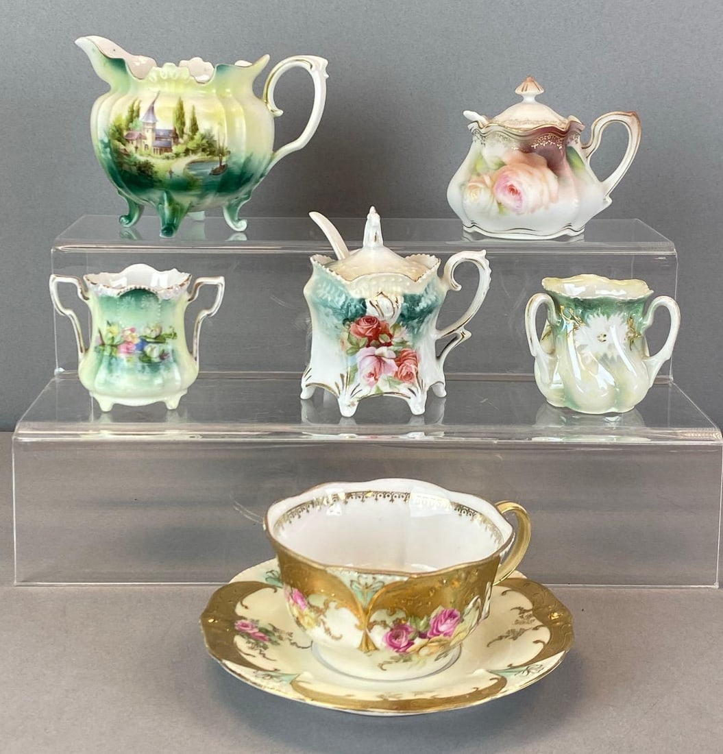 Group of Antique RS Prussia Floral Porcelain items (1 of 4)