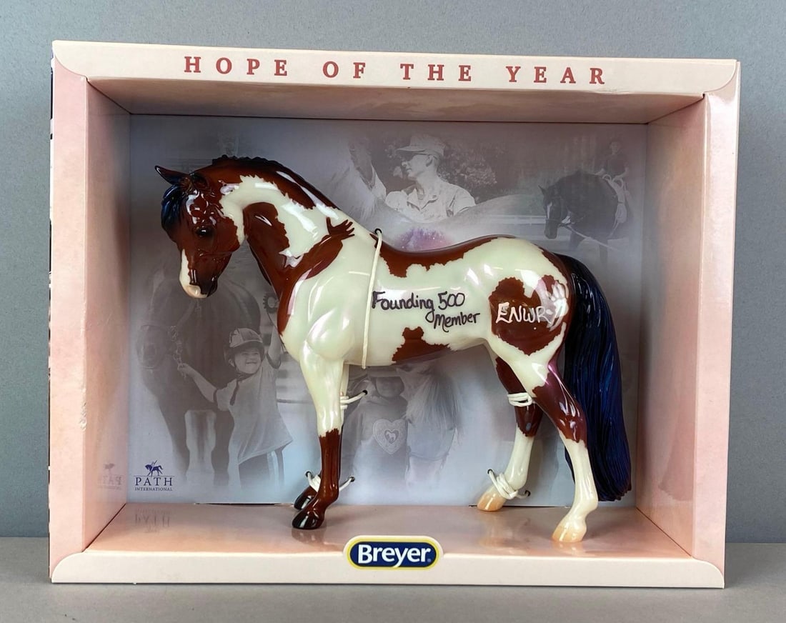 Breyer Path International Founding 500 Member Plastic Horse Figurine: In original box, ENWR, box measures 8? H x 1 1/4? W x 2 3/4? D