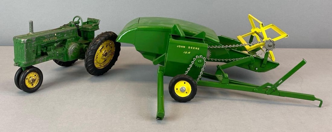 Group of 2 John Deere Die-Cast Tractor and Baler (1 of 2)