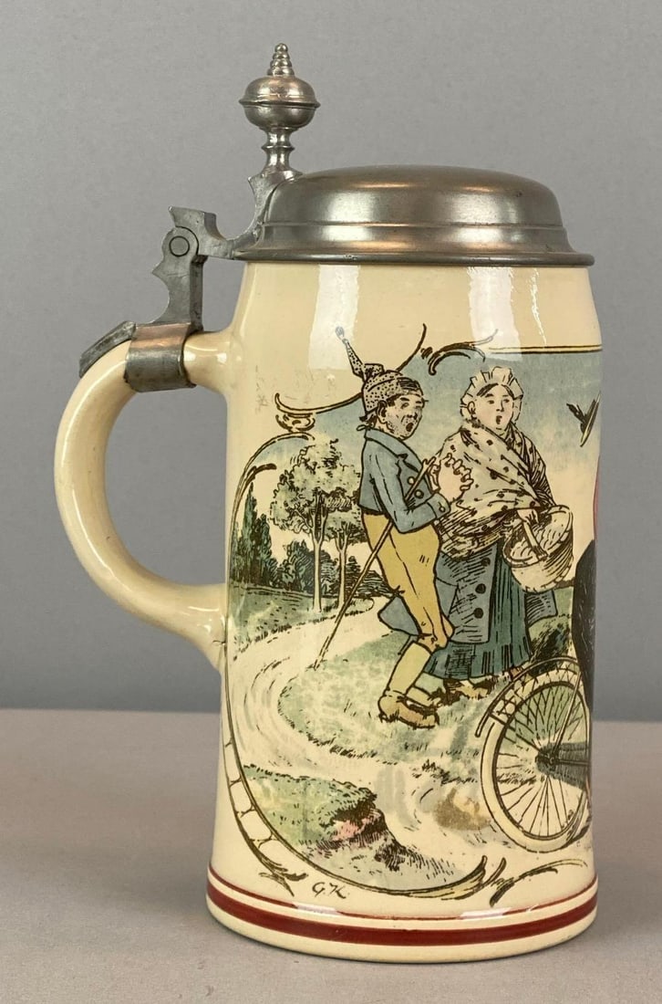 Villeroy & Boch Mettlach Procession to the Tavern 1/2 L Stein: Villeroy & Boch Mettlach Procession to the Tavern 1/2 L Stein, Model 1909, measures 8 1/2? H x 5? W xx3? D