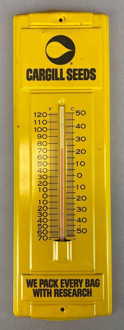 Vintage Cargill Seeds Metal Advertising Thermometer (1 of 2)