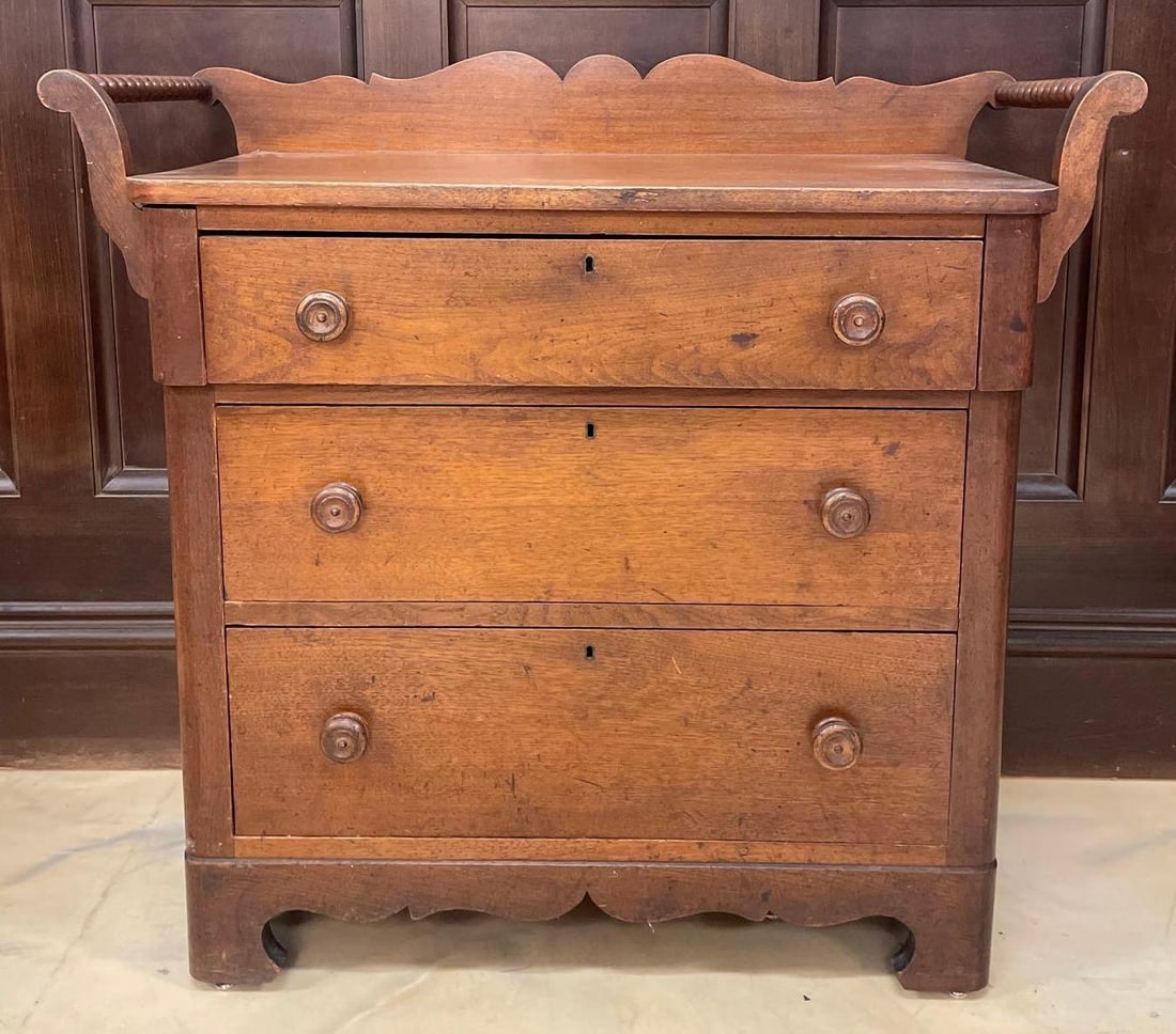 Antique Walnut 3 Drawer Washstand (1 of 4)