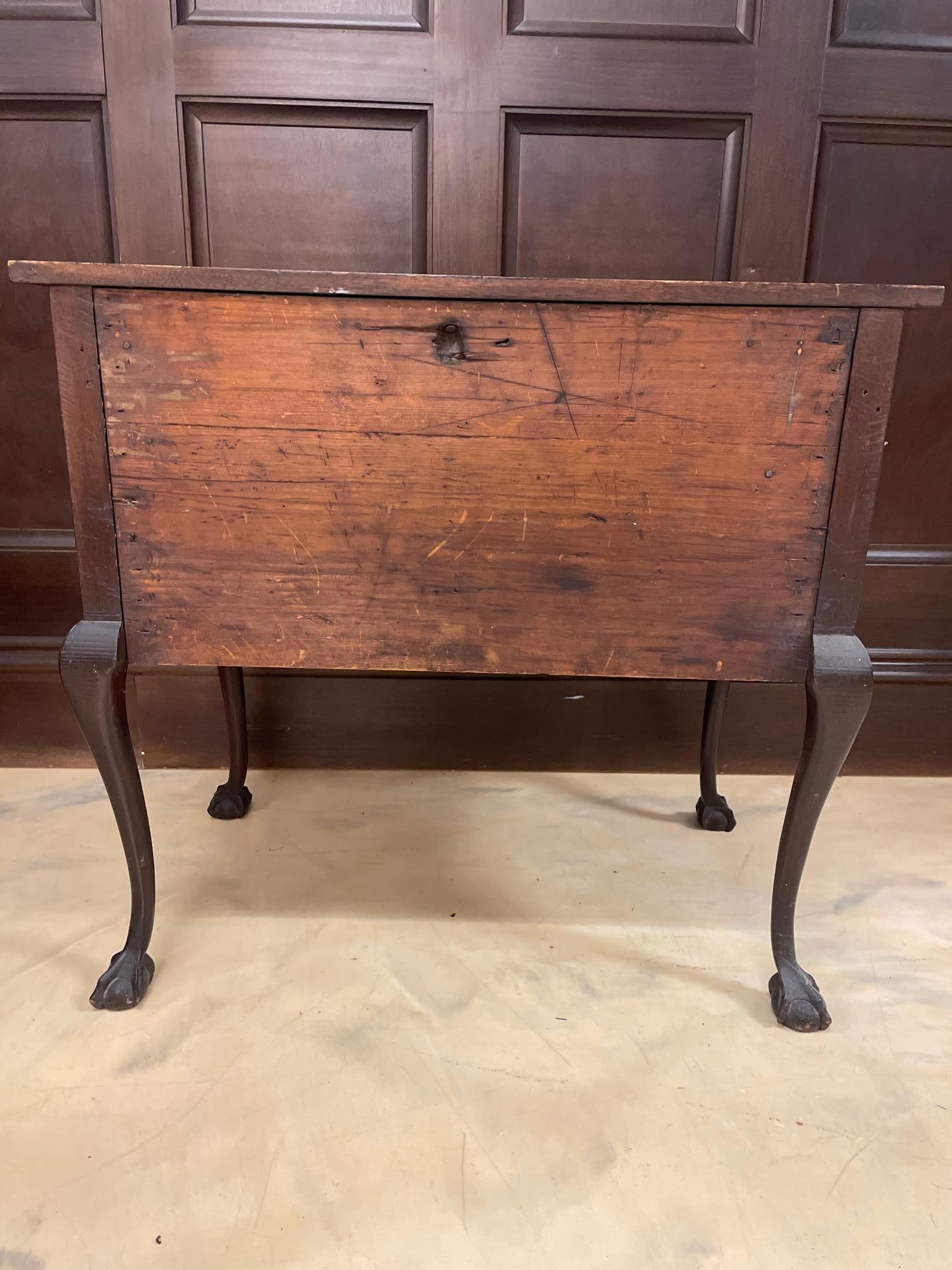 Antique Serpentine Walnut 2 Drawer Side Table - 5