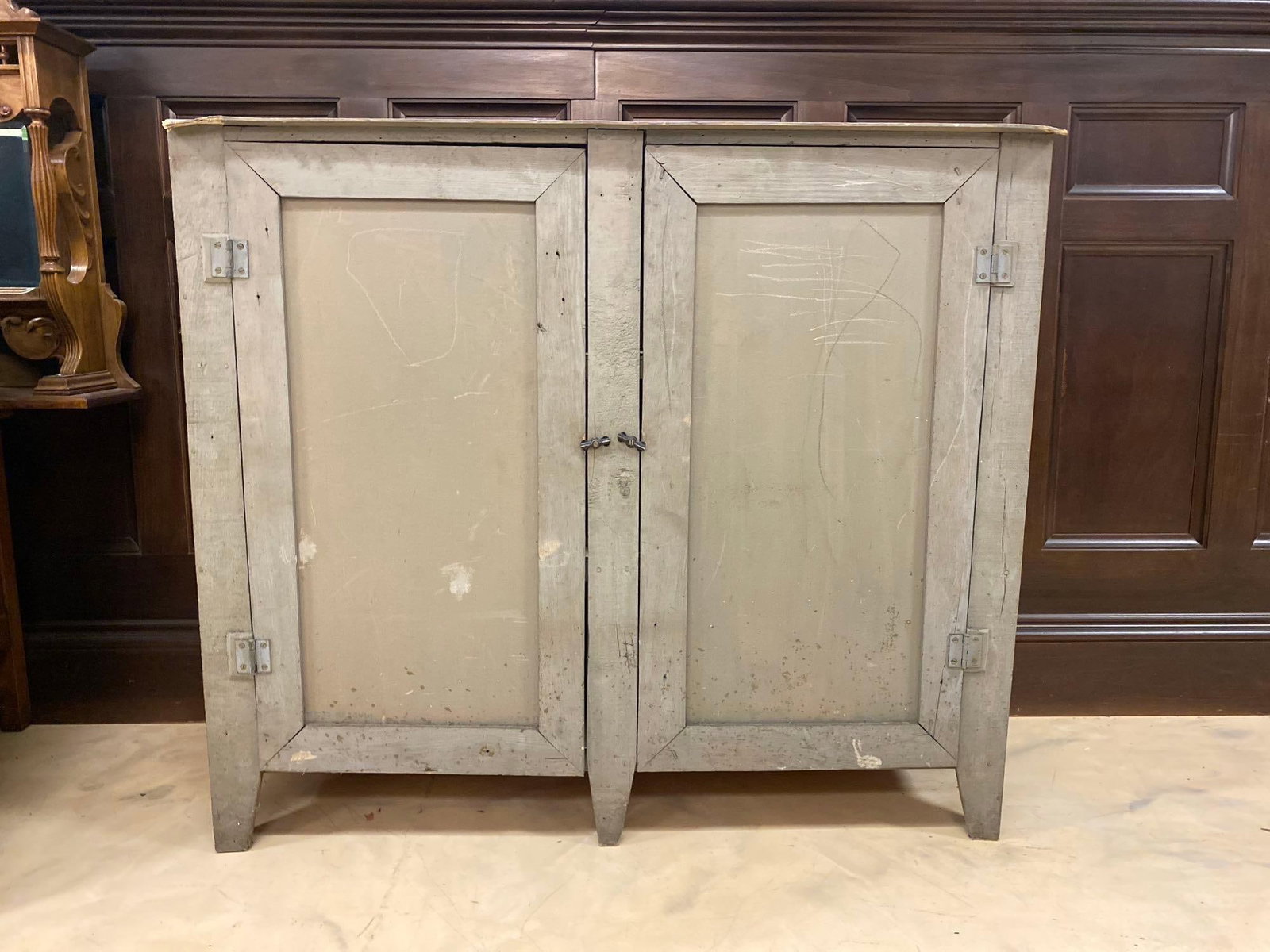 Primitive Farmhouse Storage Cabinet: Measure H 42 x W 18 1/2 x L 48 inches. No in house Shipping! Third party recommended.