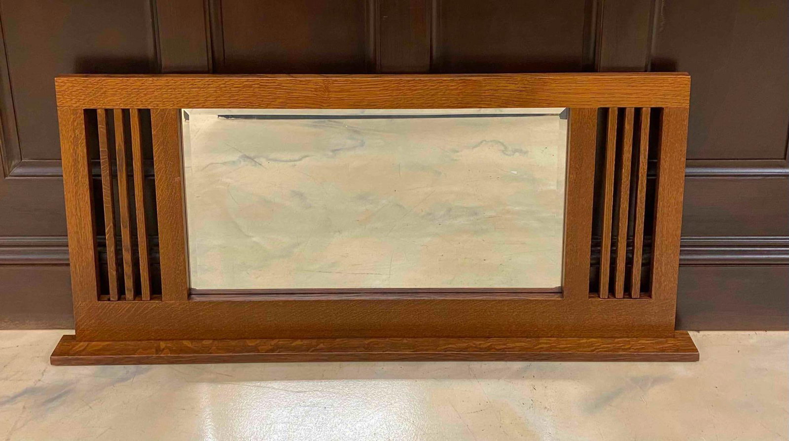 Mission Style Hanging Oak Wall Mirror (1 of 2)