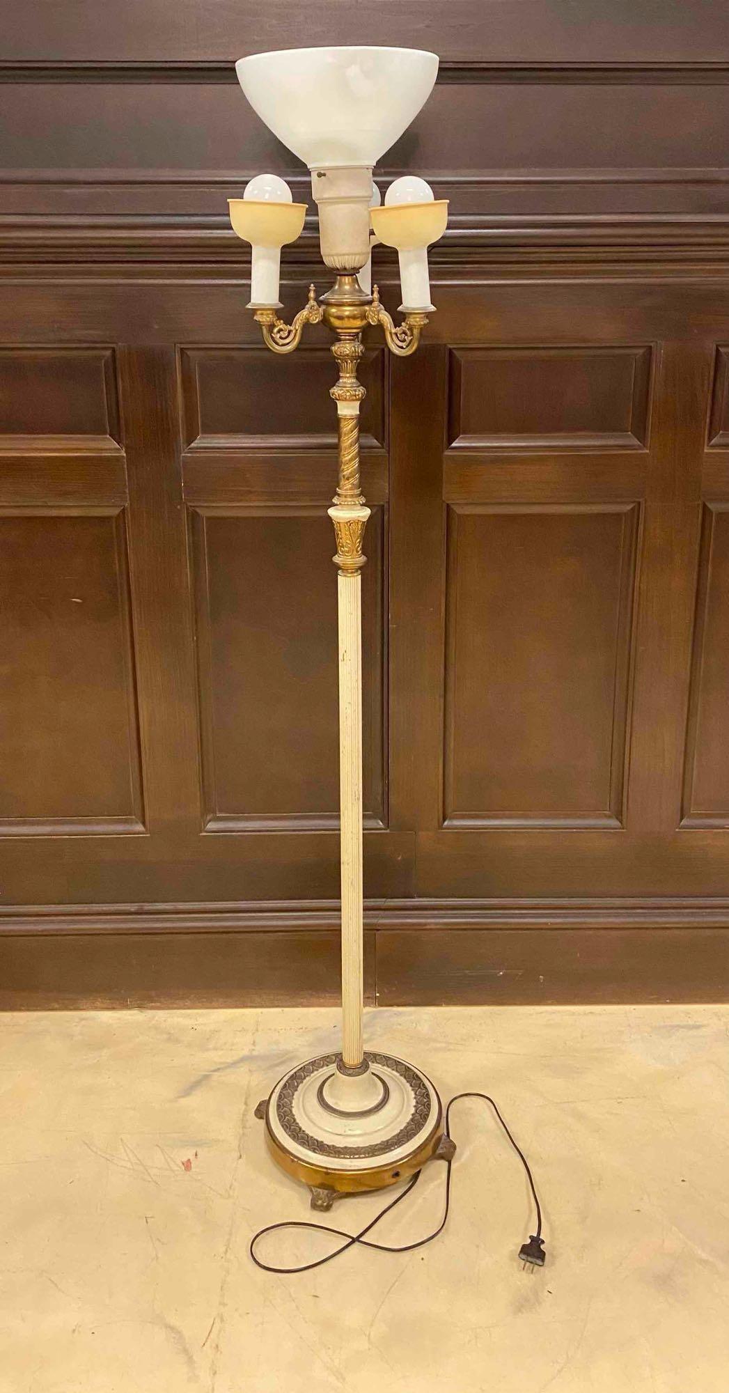 Vintage Art Deco Torchiere candelabra Floor Lamp (1 of 2)