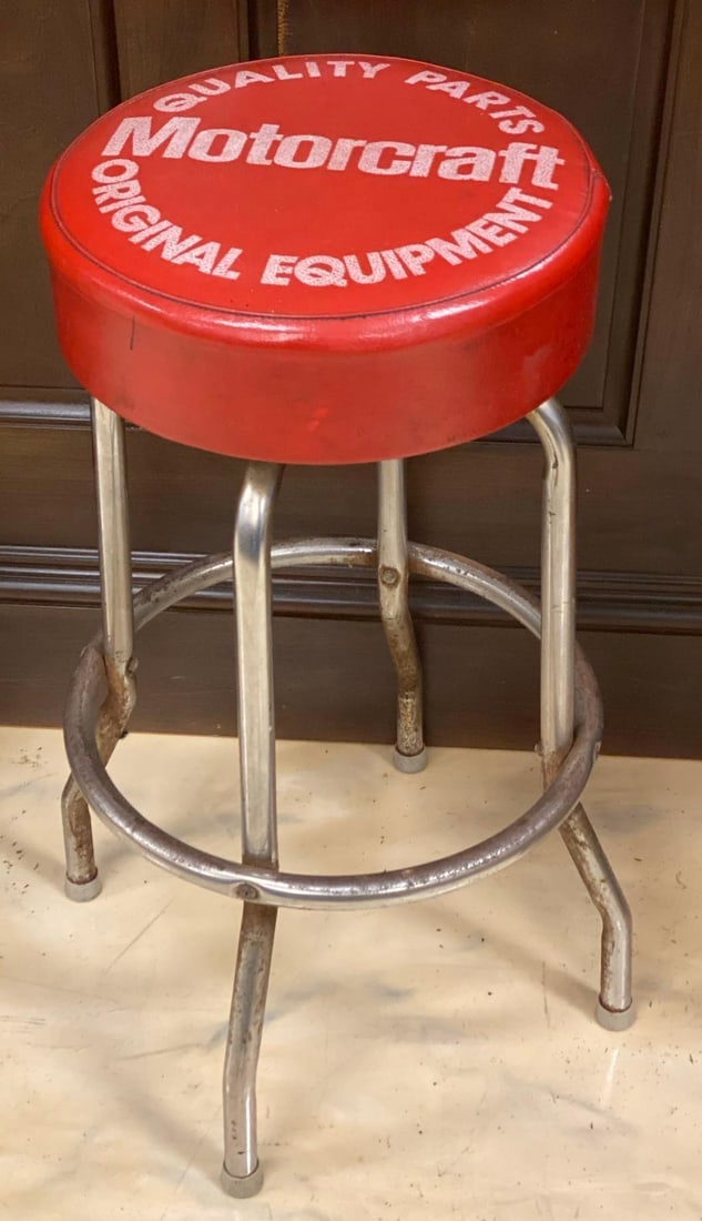 Vintage Motorcraft Automotive Advertising Swivel Stool (1 of 2)