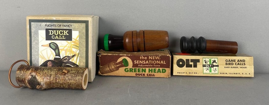 Group of 3 Duck Calls: Includes green head, olt, original packaging
