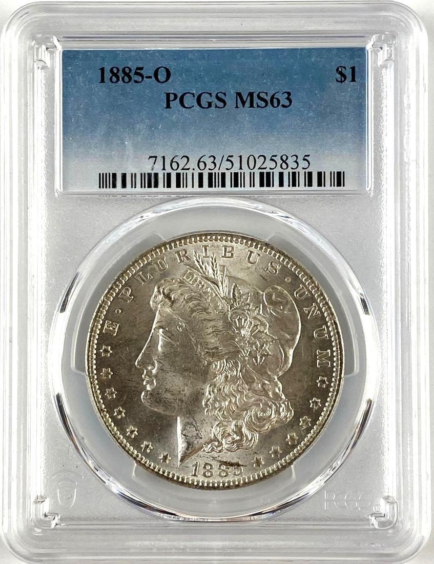 1885 O US Morgan Silver Dollar PCGS MS63 (1 of 2)