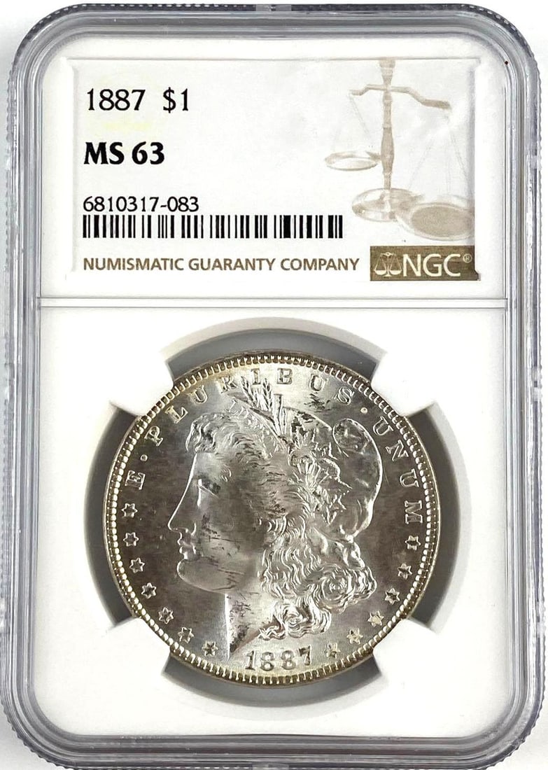 1887 US Morgan Silver Dollar NGC MS63 (1 of 2)