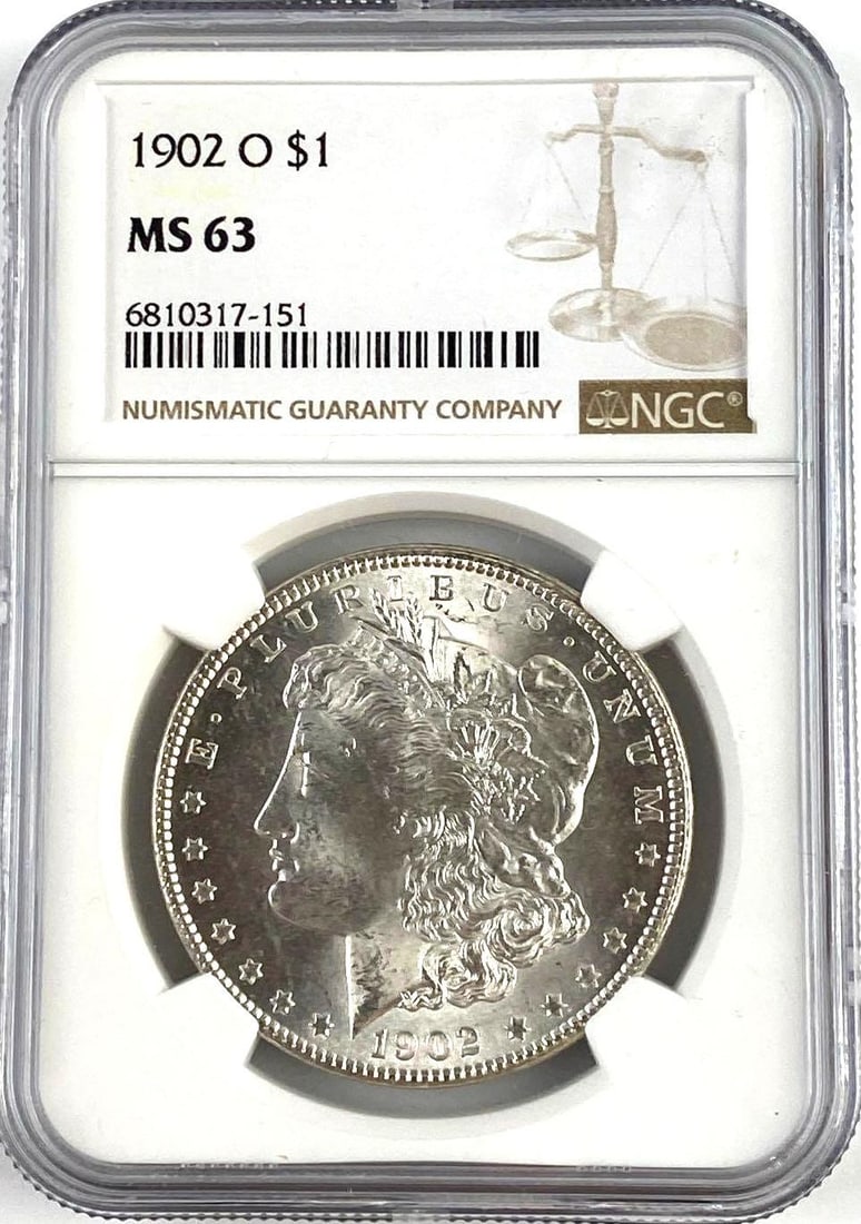 1902 O US Morgan Silver Dollar NGC MS63: 1902 O US Morgan Silver Dollar NGC MS63