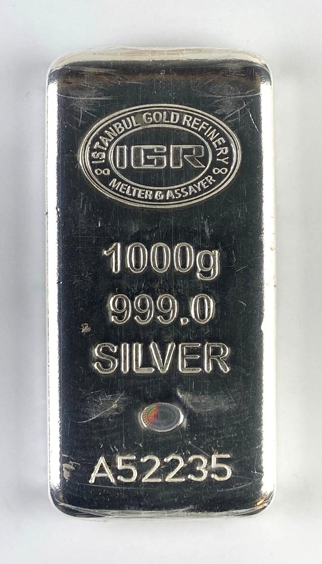 Istanbul Gold Refinery 35 Oz .999 Silver Ingot/ Bar: Istanbul Gold Refinery 35 Oz .999 Silver Ingot/ Bar