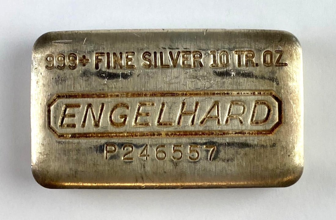 Engelhard 10 Oz .999 Fine Silver Ingot/ Bar: Engelhard 10 Oz .999 Fine Silver Ingot/ Bar
