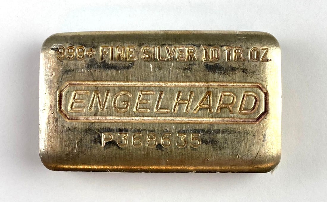 Engelhard 10 Oz .999 Fine Silver Ingot/ Bar (1 of 2)