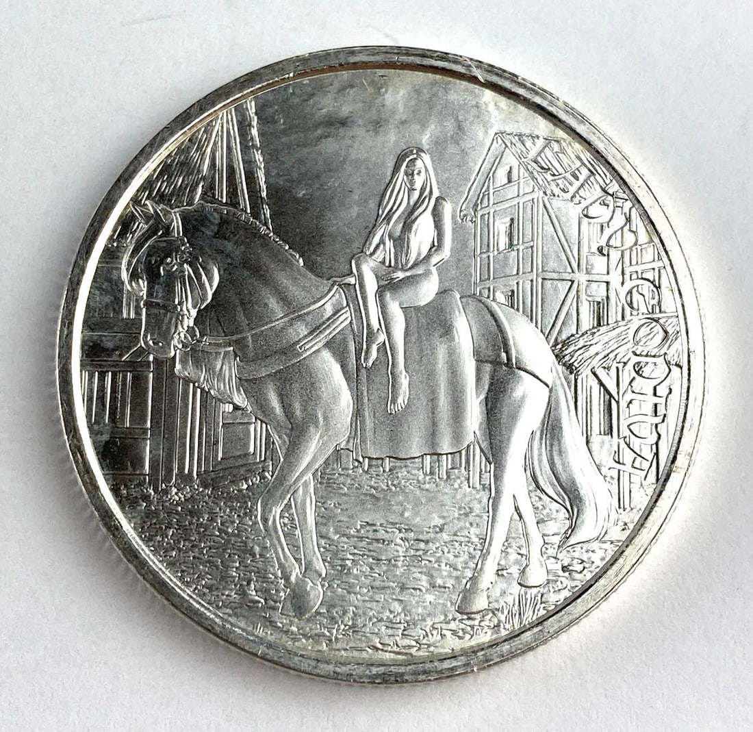 Lady Godiva 1 Oz .999 Fine Silver Round: Lady Godiva 1 Oz .999 Fine Silver Round